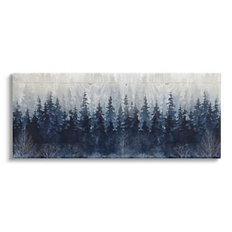 Stupell Home Decor Blue Forest Tree Line Canvas Wall Art