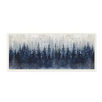 Stupell Home Decor Blue Forest Tree Line Plaque Wall Art