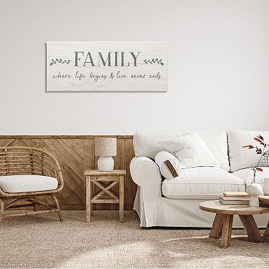 Stupell Home Decor Family Life Begins Love Never Ends Wall Art