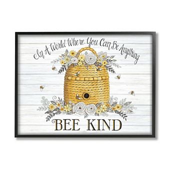 Stupell Home Decor In A World Bee Kind Motivational Beehive Wall Art