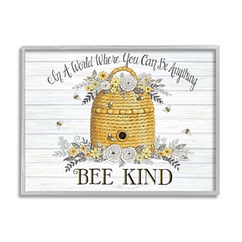 Stupell Home Decor In A World Bee Kind Motivational Beehive Wall Art
