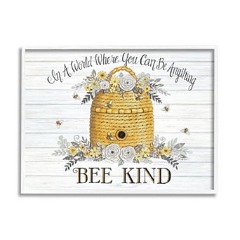 Stupell Home Decor In A World Bee Kind Motivational Beehive Wall Art