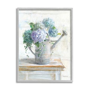 Stupell Home Decor Blue Hydrangeas in Watering Can Wall Art