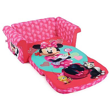 Marshmallow Furniture Kids 2-in-1 Flip Open Foam Compressed Sofa, Minnie Mouse