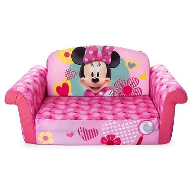 Marshmallow Furniture Kids 2-in-1 Flip Open Foam Compressed Sofa, Minnie Mouse