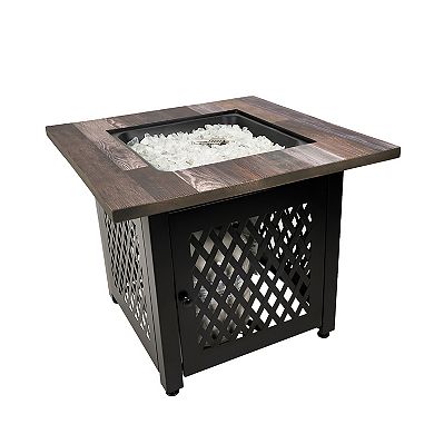 Endless Summer Nate 30 Inch Square Outdoor UV Printed LP Gas Fire Pit Table