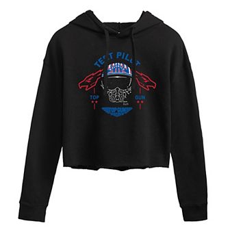 Juniors' Top Gun Pilot Cropped Graphic Hoodie
