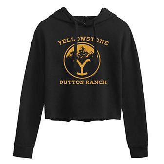 Juniors' Yellowstone "Dutton Ranch" Cropped Graphic Hoodie