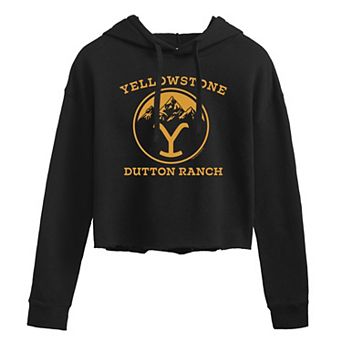 Juniors' Yellowstone "Dutton Ranch" Cropped Graphic Hoodie
