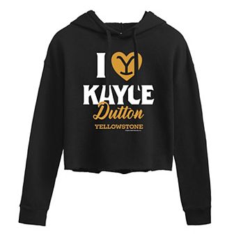 Juniors' Yellowstone "I Love Kayce" Cropped Graphic Hoodie