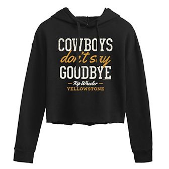 Juniors' Yellowstone "Don't Say Goodbye" Cropped Graphic Hoodie
