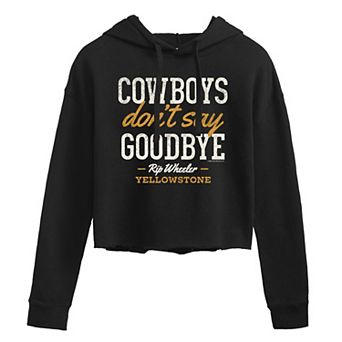 Juniors' Yellowstone "Don't Say Goodbye" Cropped Graphic Hoodie