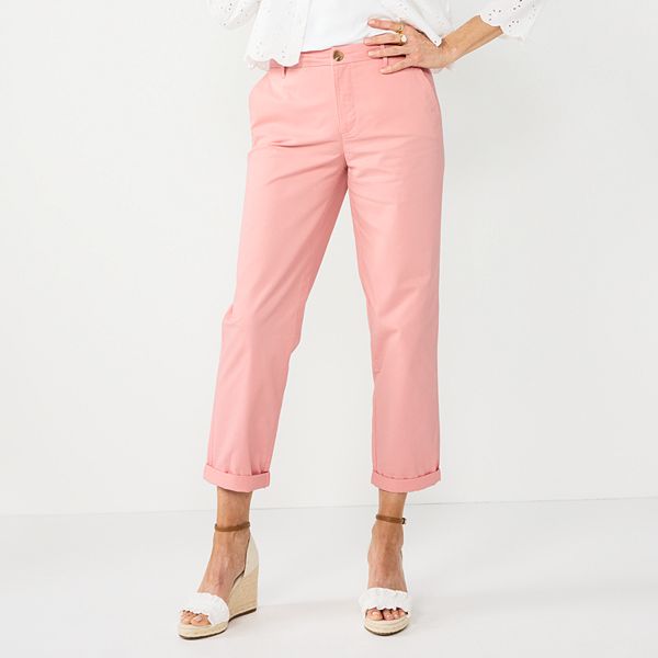Women's Croft & Barrow® Relaxed Mid-Rise Chino Pants