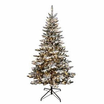6-ft. Pre-Lit LED Snow Pine Artificial Christmas Tree