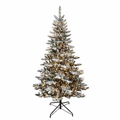 6-ft. Pre-Lit LED Snow Pine Artificial Christmas Tree