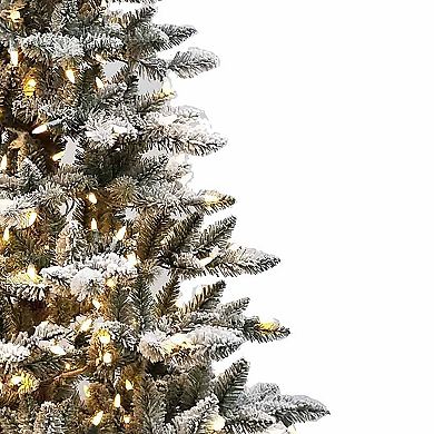 6-ft. Pre-Lit LED Snow Pine Artificial Christmas Tree