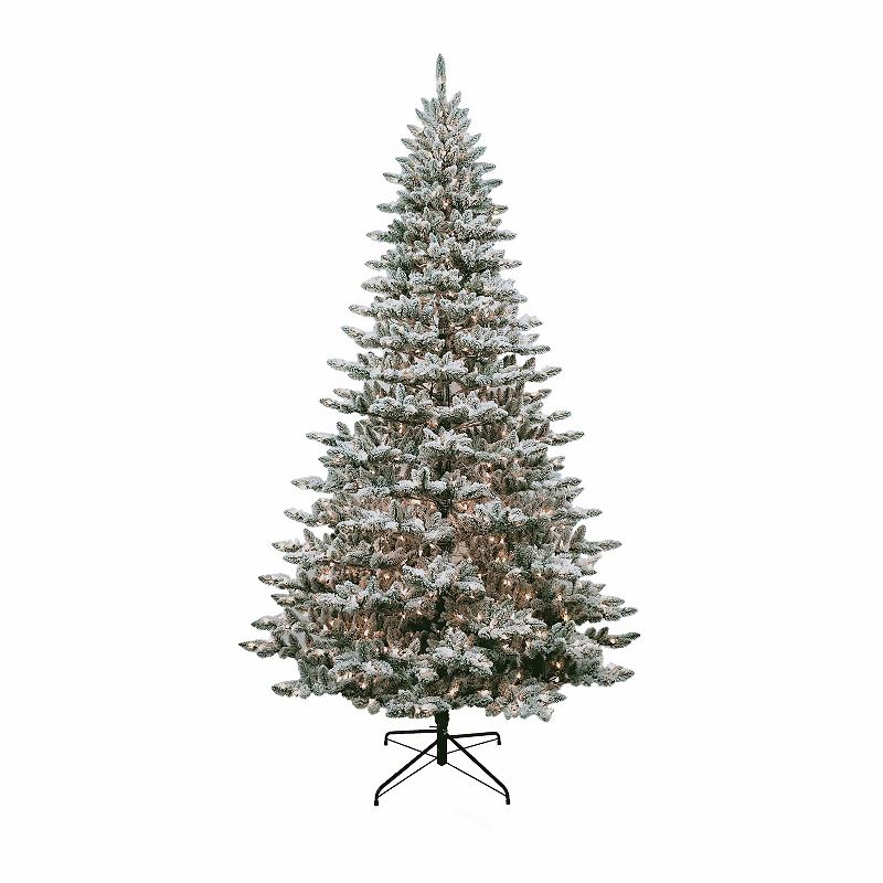 9-ft. Pre-Lit Snow Pine Artificial Christmas Tree, Green