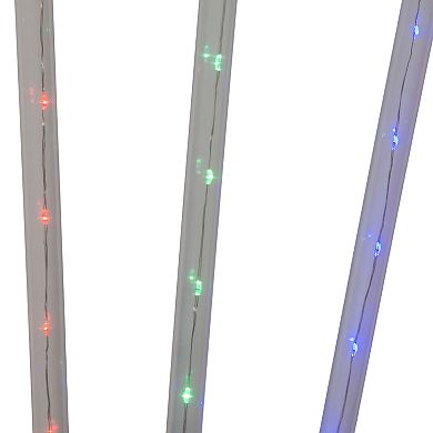 Multicolor LED Faceted Bulb Garden Stake 3-piece Set