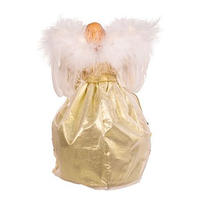 Gold Finish Fairy Light-Up Angel Christmas Tree Topper