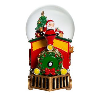 Musical Santa Train Water Snow Globe Table Decor