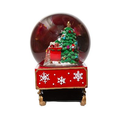 Musical Santa Train Water Snow Globe Table Decor