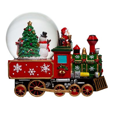 Musical Santa Train Water Snow Globe Table Decor
