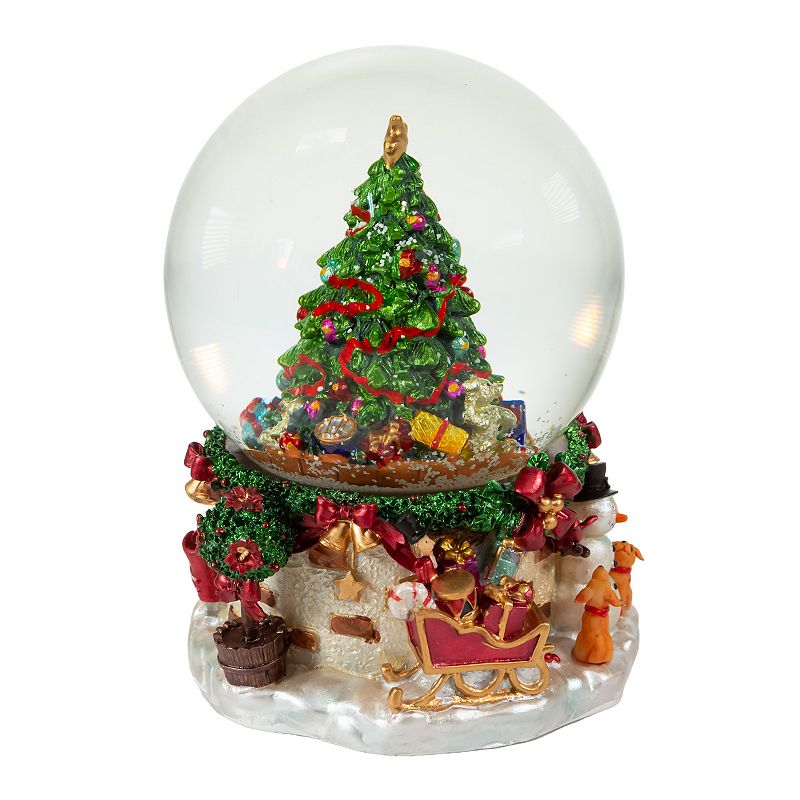 Musical Christmas Tree Water Snow Globe Table Decor, Multicolor