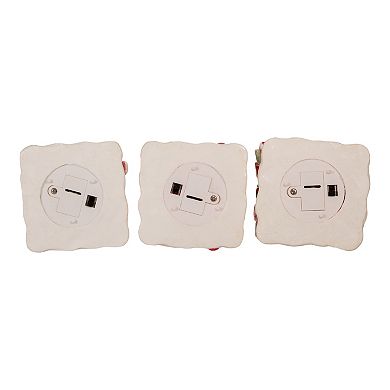 LED Artificial Gingerbread Candy House Christmas Ornament 3-piece Set