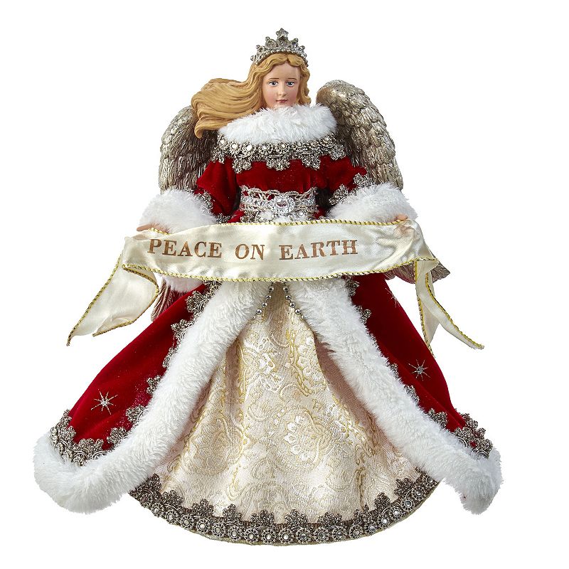 76191669 Regal Red Gown Angel Christmas Tree Topper, Multic sku 76191669