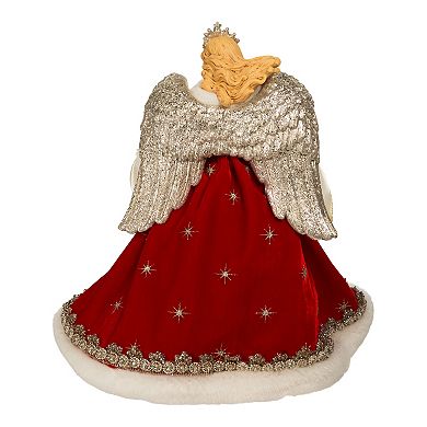 Regal Red Gown Angel Christmas Tree Topper