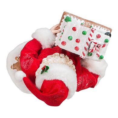 Light-Up Santa Gingerbread House Table Decor