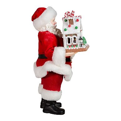 Light-Up Santa Gingerbread House Table Decor