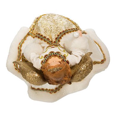 Gold Finish Jeweled Angel Christmas Tree Topper