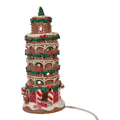 Leaning Tower of Pisa Artificial Gingerbread House Table Decor