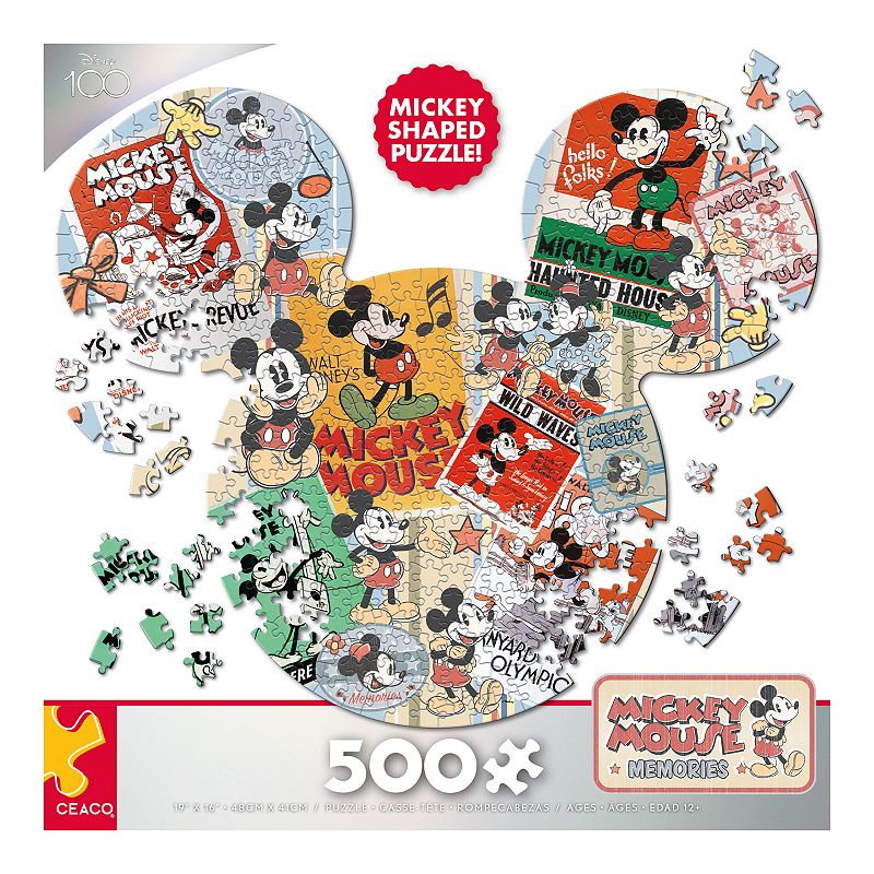 Ceaco Mickey Mouse Shaped Puzzle, Grey