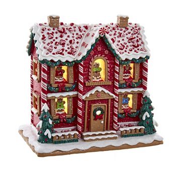 Faux Gingerbread Music LED House Table Decor