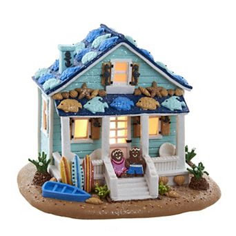 Faux Gingerbread Light-Up Beach House Table Decor