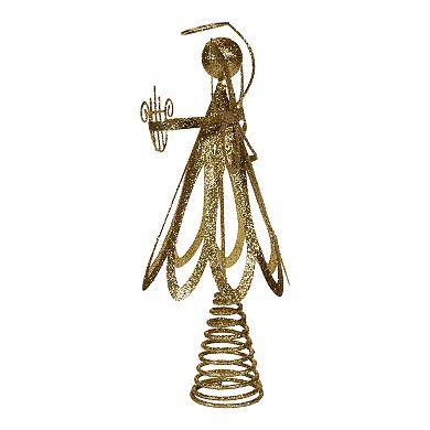 Gold Finish Glitter Angel Christmas Tree Topper