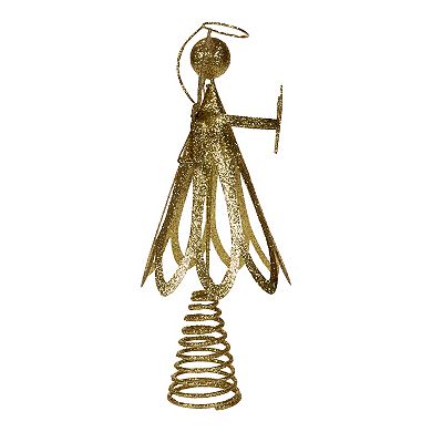 Gold Finish Glitter Angel Christmas Tree Topper