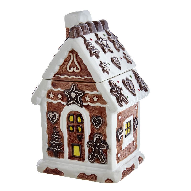 Gingerbread House Cookie Jar Table Decor, Brown