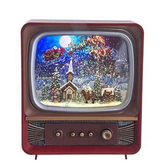 Musical TV Santa Snow Globe Table Decor