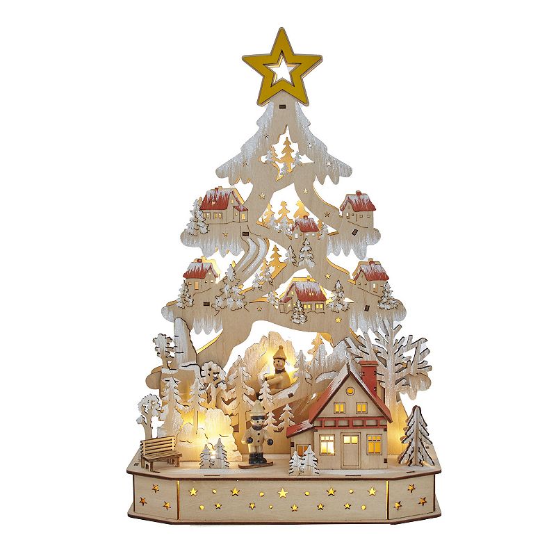 37299670 Light-Up Village Christmas Tree Table Decor, Multi sku 37299670