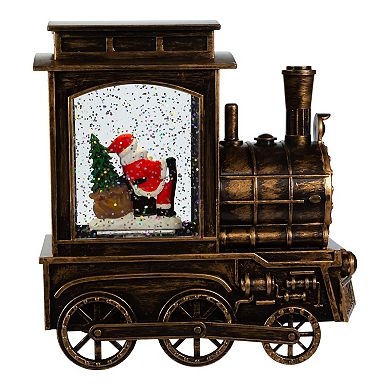 Santa Train Musical Snow Globe & Projector Table Decor