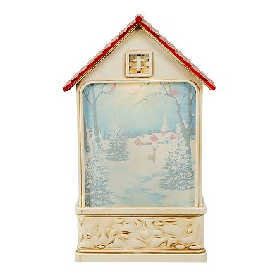 Light-Up Snowman House Lantern Snow Globe Table Decor