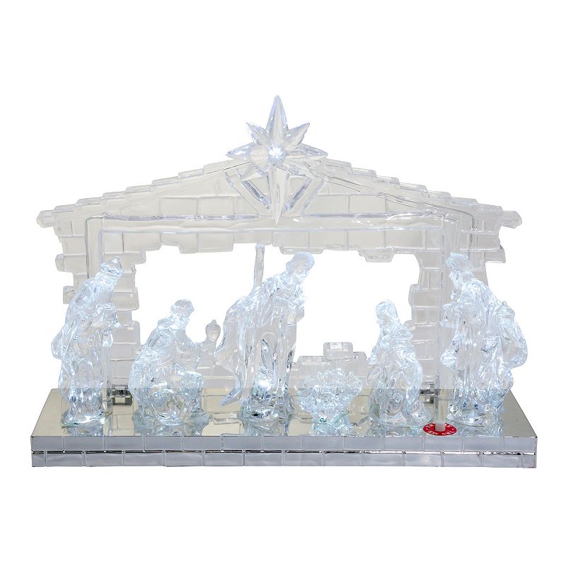 LED Musical Nativity Scene Christmas Table Decor, White