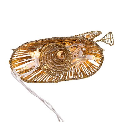 20-Light Gold Finish Glitter Angel Christmas Tree Topper