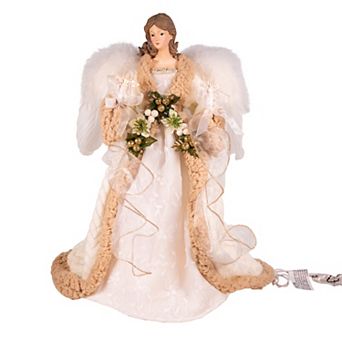 10-Light Rustic Angel Christmas Tree Topper