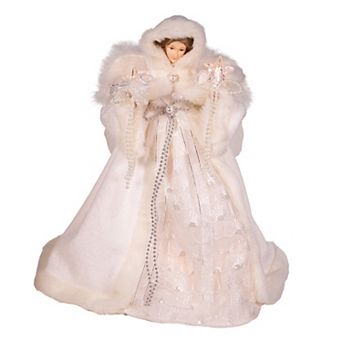 10-Light White Angel Christmas Tree Topper