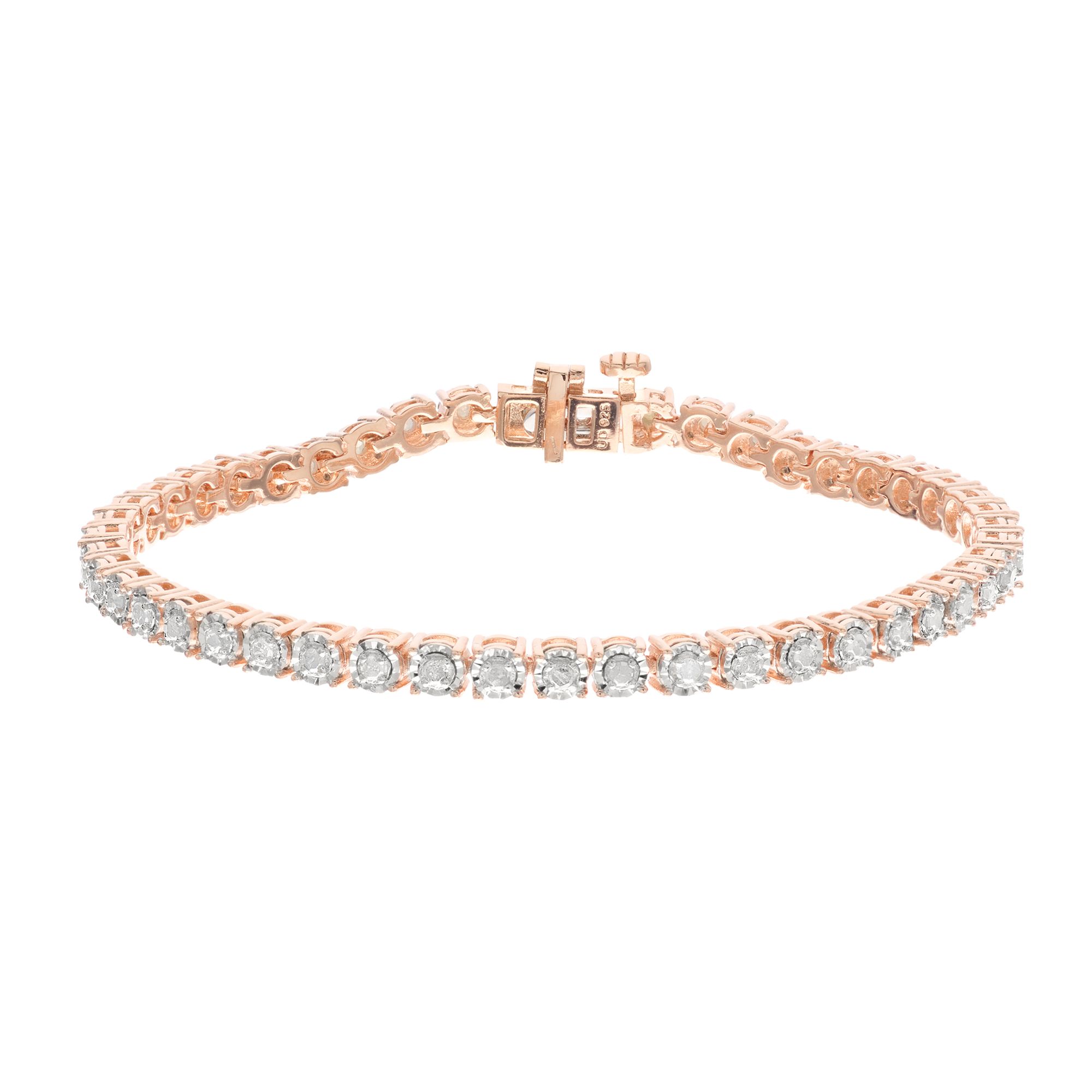 Diamond Brilliance Sterling Silver 1 Carat T.W. Diamond Tennis Bracelet, W