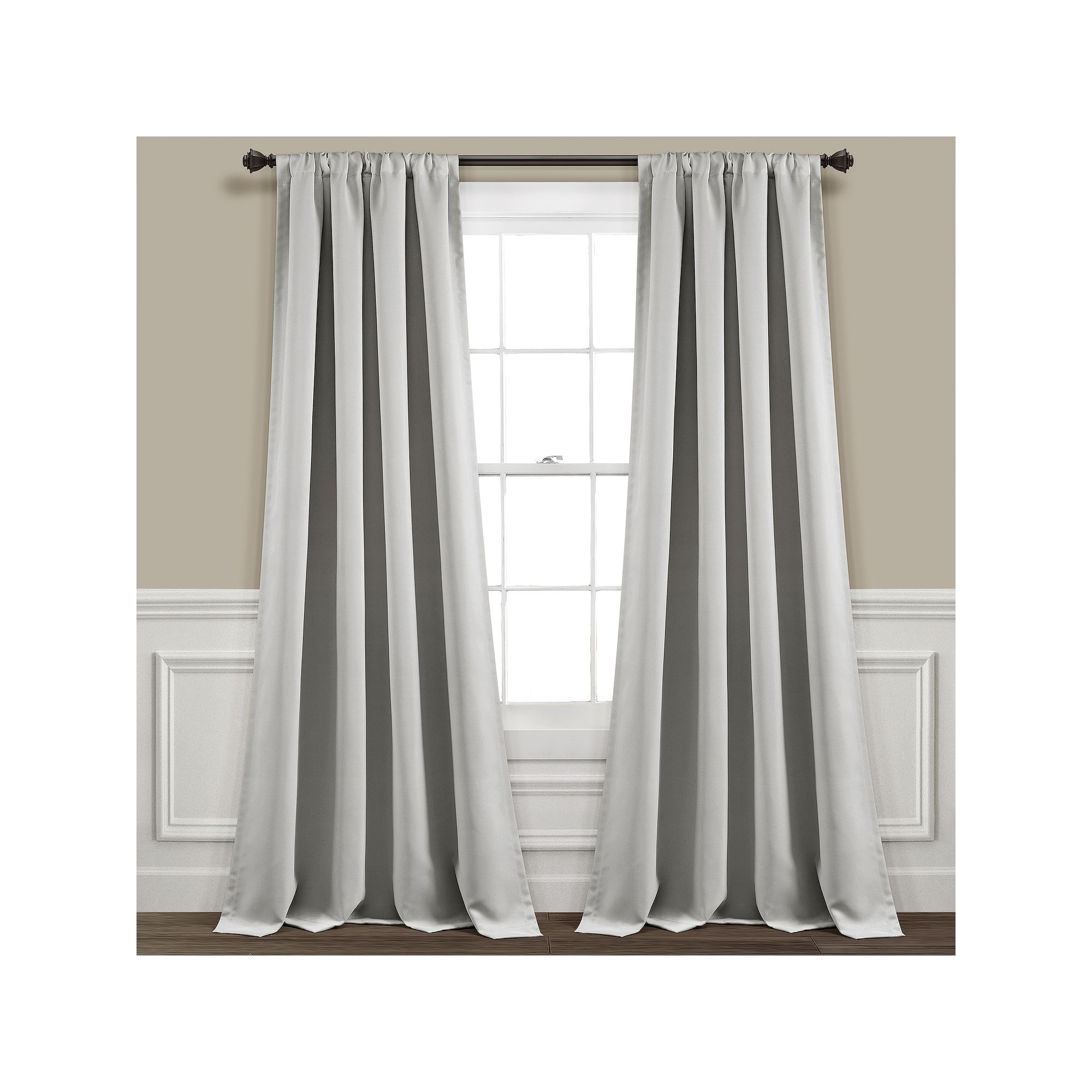 Lush Decor Insulated Rod Pocket Set of 2 Blackout Window Curtain Panels, Li